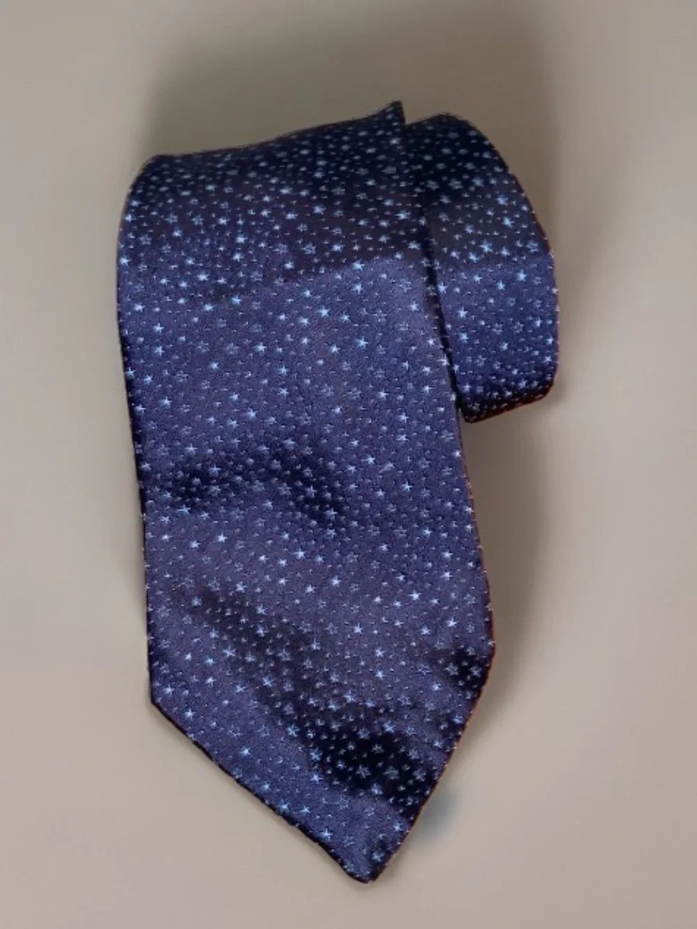 Dunhill Navy Tie with Light Blue Star Pattern